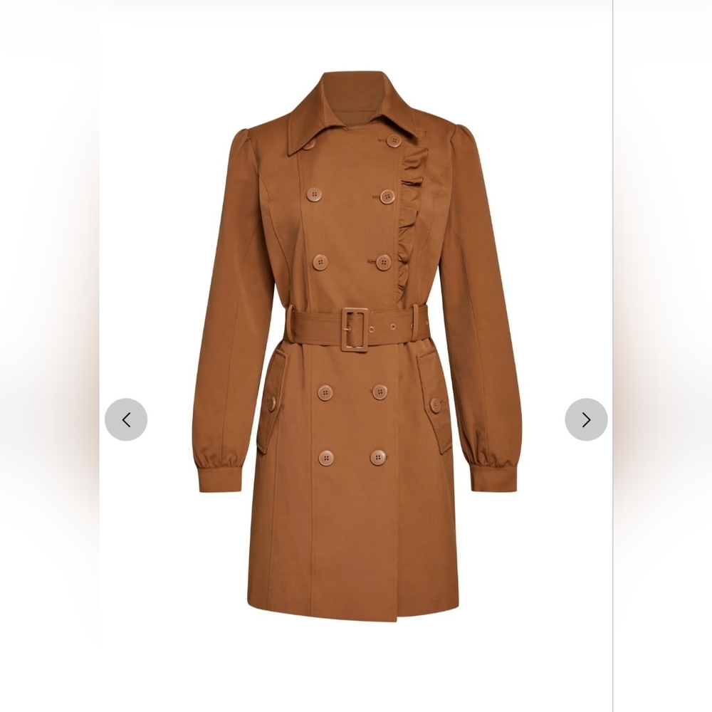 UNUSED New York & Company Brown Trench Coat Size XXL 2XL